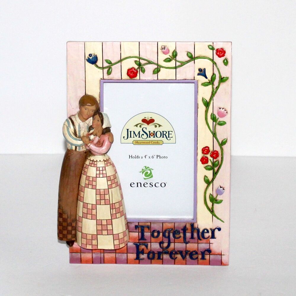 Jim Shore Together Forever Photo Frame 2007 couple farm country 4" x 6"